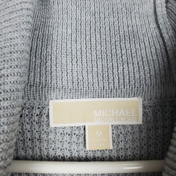 MICHAEL MICHAEL KORS Waffle Knit Sweater Cowl Turtleneck Pullover Oversized Fit - Picture 3 of 6